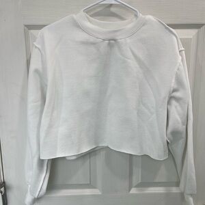 White Cropped Sweatshirt